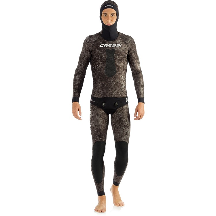 Cressi Tracina 5mm 2-piece Camo Freediving & Spearfishing Open Cell  Neoprene Wetsuits